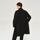 Peacebird Men's Wool Jacket Casual Cashmere Lapel Winter Medium-Length Woolen Coat Men Black 1 (Combined) 3XL