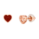 Xie Ruilin (TSL) Little Heart Series 18k Gold Earrings Love Red Agate Rose Gold Earrings Girls Birthday 63913 K Red
