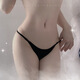 Extremely tempting, sexy and hot one-thread thong for women, V-shaped hot open crotch sexy underwear, can be inserted into vagina, black, one size fits all