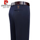 Pier Cardin Ice Silk Pantalones casuales para hombres en verano delgados pantalones largos de hombres de mediana edad Pantalones largos de papá heterosexual para hombres 9852-negros [verano] delgado 29