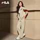 FILA 杨幂同款|斐乐官方时尚女装针织长袖外套2025秋新款休闲宽松上衣 潮汐泡沫灰-GY M 165/84A/M