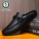 
Woodpecker Casual Thin High-end Business Black Men's Lof Beanie Shoes Men's Leather Shoes Outdoor Breathable Trendy Soft Leather Waterproof D898 Black 39