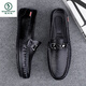 Woodpecker hollow beans shoes for men, new summer breathable men imitation leather business casual leather shoes men's leather sandals MT9905a-black 38