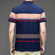 Polo Sport Summer Raff Paul Polo Shirt Neu reines Baumwollkurzärmel-T-Shirt-T-Shirt Striped Casual Revers Herren Atmungsfreier schlanker Fit 3523 Blau 170/m Einzelgröße