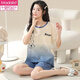 Pijama modal para mujeres en verano algodón puro pantalones cortos de manga corta para el verano 2025 Nuevo primavera y otoño Summer Summer Women's Home's Relling Juego de limón