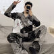Mu Fengqing men's pajamas long-sleeved pants spring and autumn thin student cartoon teenager men's large-size home clothing set 9923 men M standard (high 165100 Jin [Jin equals 0.5 kg])