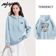 MJ STYLE trendy simple casual hooded long-sleeved sweatshirt for women 2025 autumn new loose, comfortable, slim and versatile sweatshirt