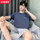 Hengyuanxiang Pajamas para hombres Algodón de algodón de verano pantalones cortos de algodón corto de manga corta para niños para niños de mediana edad y los jóvenes pueden usar traje 9928 [h