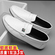 YRC Yierkang Doudou shoes men's summer new men's shoes Korean version versatile men's casual leather shoes one foot and one foot drive lazy 825 white 39 (wide feet and fat feet and one size larger)