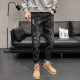 LA HaiLan Home (HLA) same men's ripped jeans summer trendy brand slim feet 2025 new summer 6636 black + 6635 black 34