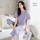 
LAMIU pajamas women's 2025 new summer modal cotton women's short-sleeved cropped pants graceful home clothes summer DM13803 m apricot color M