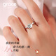 Grace Girl PT950 Platinum Ring One Carat Diamond Ring Proposal Confession Anniversary Birthday Gift for Girlfriend One Carat Platinum Moissanite Love Diamond Ring