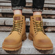 Changxiang Huili Martin Boots Herren Frühling und Sommer 2025 Neue Hochsportarten und Freizeitschuhe dicker alleiniger Leder wasserdichte Arbeitspeakschuhe Männer gelb 42