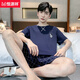 Hengyuanxiang Pajamas para hombres Algodón de algodón de verano pantalones cortos de algodón corto de manga corta para niños para niños de mediana edad y los jóvenes pueden usar traje 9928 [h