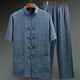 
Li Shangduo’s father’s ice silk short-sleeved Tang suit men’s Chinese style Tang suit middle-aged and elderly summer thin two-piece set old man grandfather light gray suit S 3895-115Jin [Jin equals 0.5 kg]