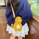
HGIRXV girls cartoon milk dragon children's bag crossbody bag new cute silicone little girl boy change headphone bag gift small smile milk faucet head headphone bag coin bag