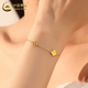 Gold de porcelana (oro de porcelana) Pulseras de oro de cuatro hojas de oro para mujeres Gold de transporte de flores afortunadas de transporte a mano Regalo de San Valentín para mi novia [hoy/día siguiente] Pulsera de cultivo de cuatro hojas aproximadamente 1.7 g