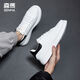 
Semir 2025 new board shoes white shoes men's thick sole casual trendy leather surface solid color breathable men's shoes versatile sponge cake 9227 white and black 38