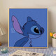 He Jiangong Stich painting set Stich Quartz Sand Texture Drawing Diy full set of materials hand-painted colored acrylic cartoon digital oil painting Structure Drawing 9721 60*60cm inner frame + outer frame (default wood color