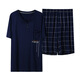 SEPTWOLVES 2025 new pajamas men's summer modal short-sleeved casual large-size suit for men's home clothes. AYX-3519 royal blue L (120-135Jin [Jin equals 0.5 kg])