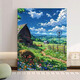 
Yunshun DIY digital oil painting landscape flowers hand-painted oil painting coloring living room decoration painting children's hand-painted cartoon hanging paintings Miyazaki's summer [Sky] 30*40 [Brush + pigment + inner frame]