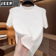 Jeep Spirit2025 Neue Sommereis-Seiden Textur bestickter runder Nacken Männer kurzärmelige modische halbärmelige, vielseitige leichte luxuriöse T-Shirt-Männer [Sommerkurzhülse] 6628 Black M 80-105jin [Jin gleich 0,5 kg]