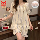 Cat men women's pajamas in summer with chest pads and shorts shorts two-piece set of sweet princess-style home clothing set for outside wear X9902-1 M