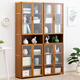 Trojan simple floor-to-ceiling bookcase desktop office study bookshelf storage cabinet home bedroom storage living room combination storage rack transparent door 60cm long - seven layers (four doors)