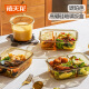 禧天龙（Citylong）家用加厚餐盒分隔多格饭盒带盖上班族可加热饭盒加高玻璃碗 H-9766 食品玻璃饭盒(中圆款)