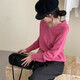 
Hoodie chic base shirt for women in autumn and winter 2025 new fashionable knitted sweater wool inner sweater thin full wool ice clear blue XL