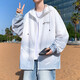 Aoji high school students' clothes, boys, ice silk, boys, high school junior high school students, teenagers, big children, summer thin breathable jacket, hooded 6626 blue (single coat) Quality upgrade XL 110-130Jin [Jin equals 0.5 kg]