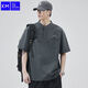 Kilo Meterskm2024 Summer NUEVA Camiseta de color sólido Men sueltos American algodón retro Camiseta de manga corta 5009 YD-Black-5509 m