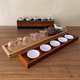 
Yonghuan rectangular tray long strip wooden plate tea tray cup holder tea tray wooden snack plate try drinking wine holder sushi plate wood black 15828CM