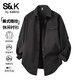 Baleno S&K black long-sleeved shirt men's spring and autumn new loose Japanese lapel shirt casual handsome jacket black regular XL