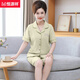 Hengyuanxiang mother cardigan pajamas for women in summer pure cotton short-sleeved cropped pants large-size thin style middle-aged and elderly mothers home clothing set 9898# M [Suggested 80-100Jin [Jin equals 0.5 kg]]