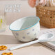 New underglaze color ceramic bowl and tableware set girly ins style ceramic bowl and spoon piglet two bowls two spoons