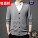
Hengyuanxiang brand wool cardigan men's spring, autumn and winter style middle-aged and elderly knitted sweater thickened large size daddy long-sleeved sweater jacket HJ1669 camel S 165/48/105 size