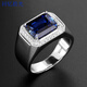 Memories light-picking blue corundum sapphire men's open ring with rhinestones white gold tanzanite men's ring live ring blue rhinestone ring open adjustable