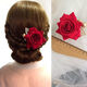 Jiuvia (Jiuvia) mother-in-law's headband flower wedding wear clip wedding band flower red flower wedding mother mother flower big red rose gold leaf head flower