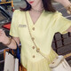 Femenino 2025 Summer NUEVO diseño francés Diseño pequeño que abraza la cintura de la cintura Slim Princess Falda D1478 Amarillo S [100Jin [Jin es igual a 0,5 kg] a continuación]