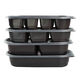 
New disposable lunch box rectangular Japanese packaging box takeaway fast food box sushi bento box plastic partition SZ1048 equally divided three grids with lid 550ml 500 sets