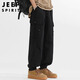 JEEP SPIRIT Jeep pure cotton overalls men's 2025 autumn and winter American casual pants men's pants black XL