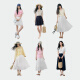 
Shifanli ('SEIFINI) Shifanli white French romantic A-line skirt 2025 summer new style navy blue popular slim and gentle fairy skirt white long skirt M