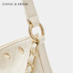 CinvaiKrose official website small c/k bag women's bag 2025 new shoulder bag fashionable diamond bucket bag commuting armpit bag beige white