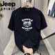 Jeep (JEEP) summer short-sleeved T-shirt for men summer new casual sports fashion half-sleeved round neck loose t-shirt top Gentleman black 848 XL 110-130Jin [Jin equals 0.5 kg]