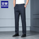 ROMON men's business trousers spring, summer and autumn new casual trousers men's trousers straight loose men's solid color suit long trousers navy blue 29