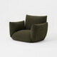 MUJI upholstered sofa, freely adjustable lazy sofa, foldable bedroom balcony, single sofa green 1 seater
