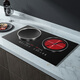 Enthusiastic Good Wife 4400W Fierce Fire High Power Watt Intelligent Body Sense Human-Computer Interaction Household Flat Concave Double-Head Induction Cooker Electric Ceramic Integrated Stove Inlaid with Embedded Stir-frying Space Control Energy Saving Black Package - Left Concave Electromagnetic 3500W Right Flat Electric Ceramic 3500W Intelligent Body Sense (Mutual Control 4400W)