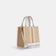 蔻驰（COACH）女包 DEMPSEY TOTE 女士时尚潮流单肩手提托特包送女生礼物母亲节 浅卡其配白色CQ878IMDQC