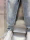 [Lose und vielseitig] Sommerdünne Herren Jeans Harem Hosen Retro Elastic Taille Wash Casual Hosen kleine Füße Hosen Blau 3xl